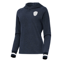 Milwaukee Brewers Antigua Women's Trek Pullover Hoodie - Heather Navy Hoodies