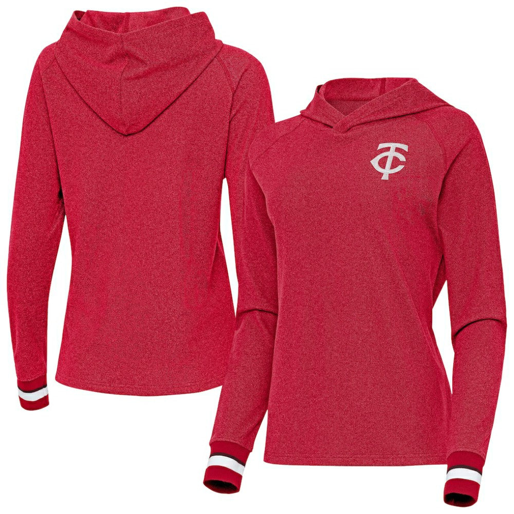 Minnesota Twins Antigua Women's Trek Pullover Hoodie - Red Hoodies