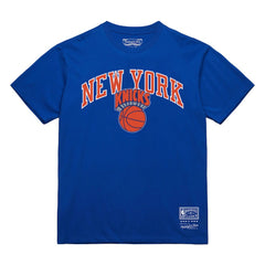 New York Knicks Hardwood Classics Vintage Logo T-Shirt Blue - Mitchell & Ness