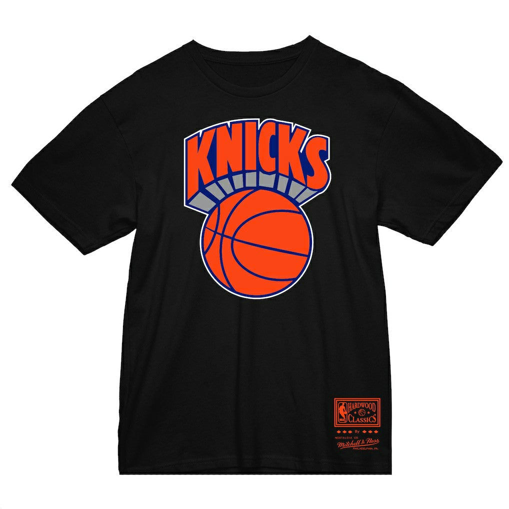 New York Knicks Hardwood Classics Vintage Logo T-Shirt Black - Mitchell & Ness