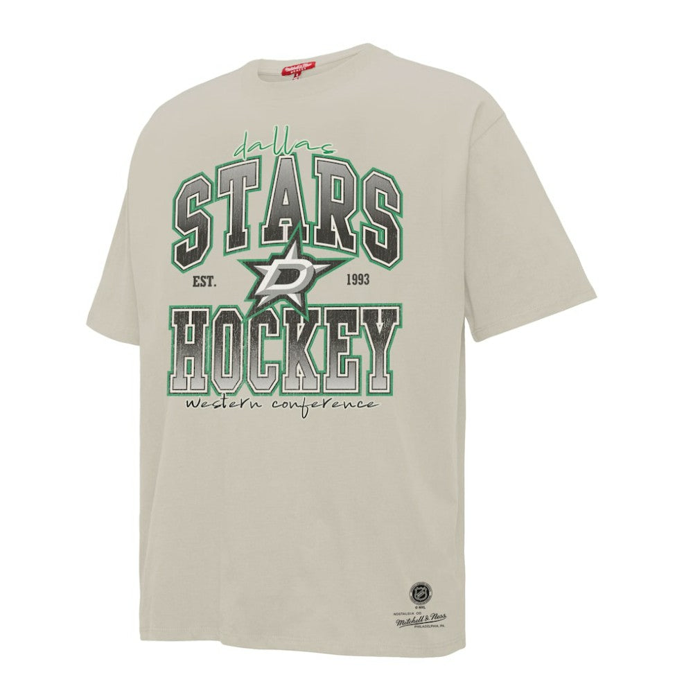 Dallas Stars Mitchell & Ness Women's Dump & Chase Boyfriend T-Shirt - Cream | US 203151849