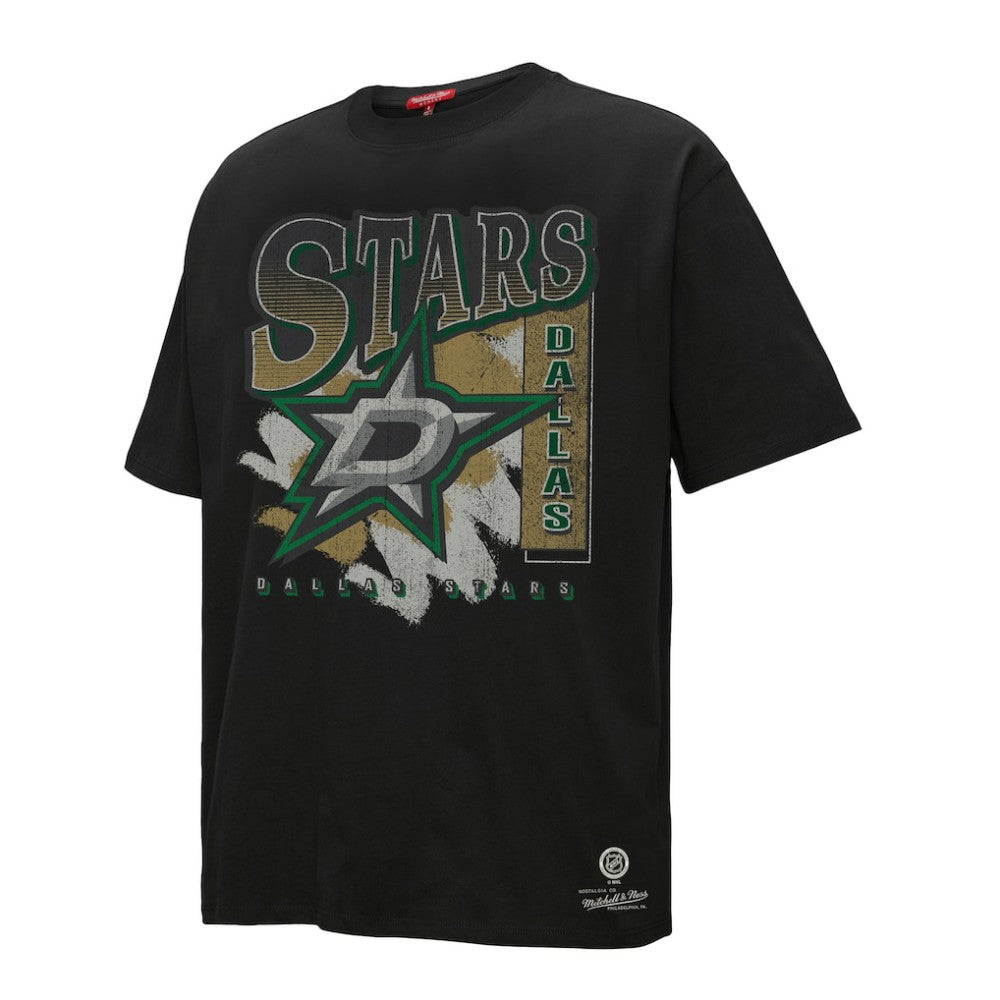Dallas Stars Mitchell & Ness Women's Choppy Ice Boyfriend T-Shirt - Black | US 203151856