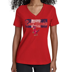 St. Louis Cardinals Starter Women's Team Color Shading V-Neck T-Shirt - Red T-shirts