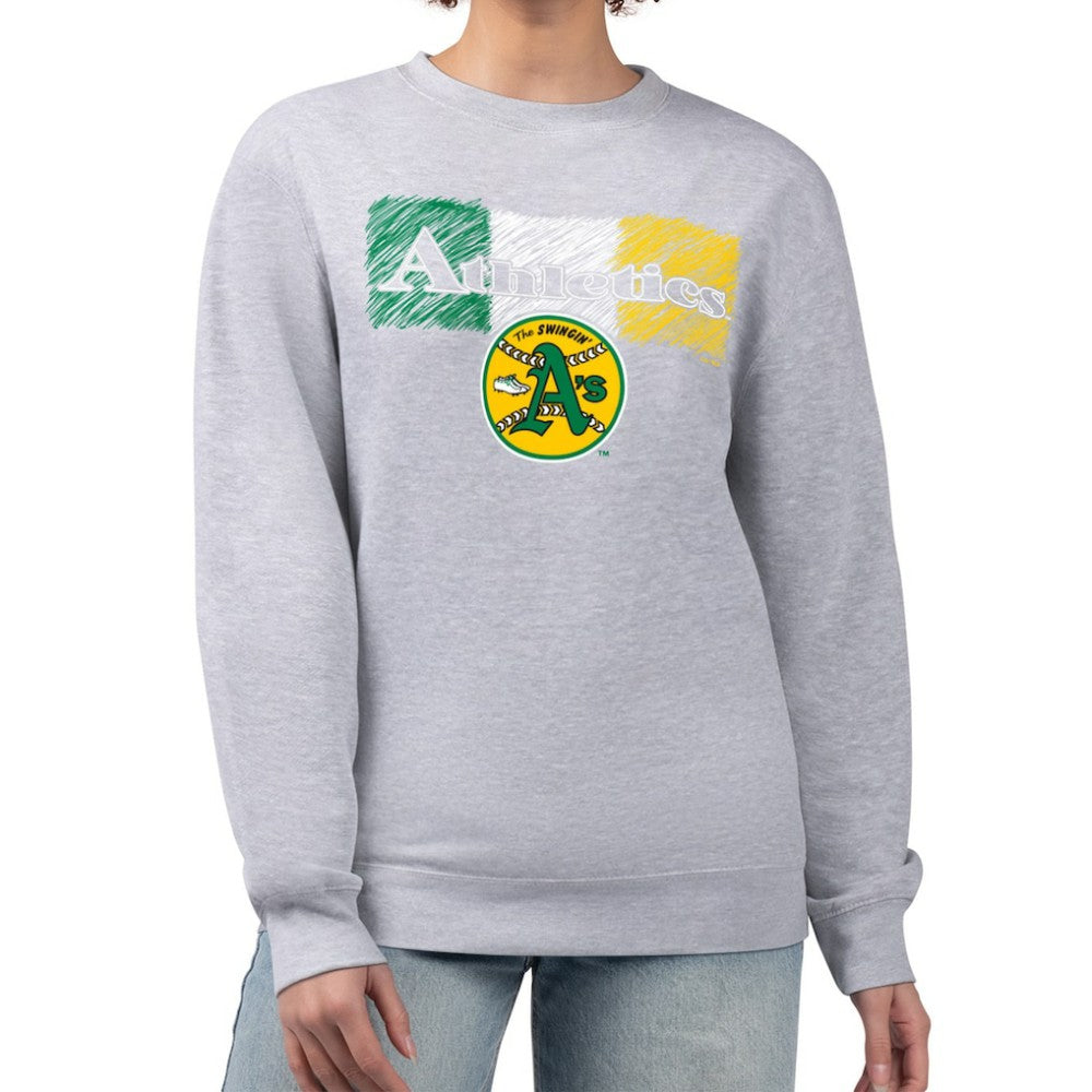 Athletics Starter Women's Team Color Shading Fleece Pullover Sweatshirt - Gray Pullover