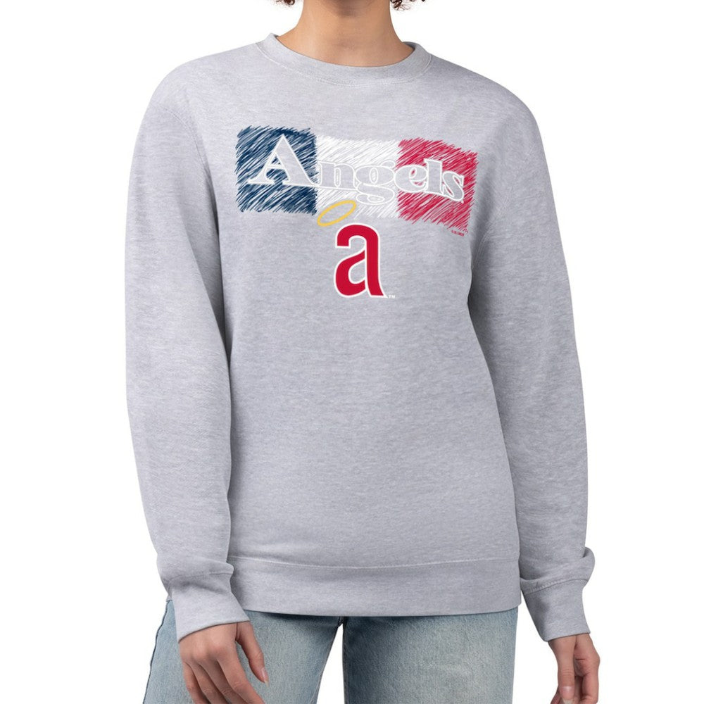Los Angeles Angels Starter Women's Team Color Shading Fleece Pullover Sweatshirt - Gray Pullover