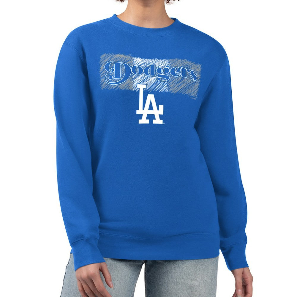 Los Angeles Dodgers Starter Women's Team Color Shading Fleece Pullover Sweatshirt - Royal Pullover