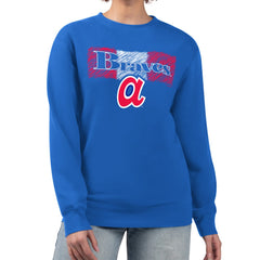 Atlanta Braves Starter Women's Team Color Shading Fleece Pullover Sweatshirt - Royal Pullover