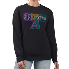 Arizona Diamondbacks Starter Women's Team Color Shading Fleece Pullover Sweatshirt - Black Pullover