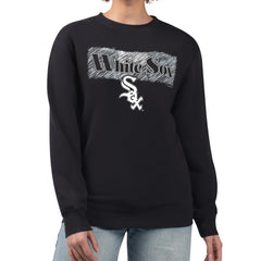 Chicago White Sox Starter Women's Team Color Shading Fleece Pullover Sweatshirt - Black Pullover
