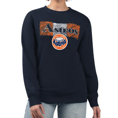 Houston Astros Starter Women's Team Color Shading Fleece Pullover Sweatshirt - Navy Pullover