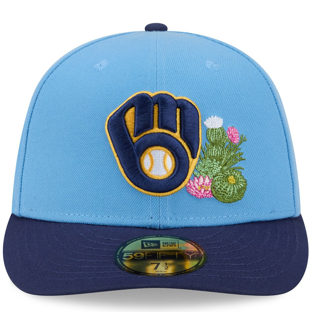 Milwaukee Brewers New Era 2026 Spring Training 59FIFTY Fitted Hat - Light Blue/Navy Hats