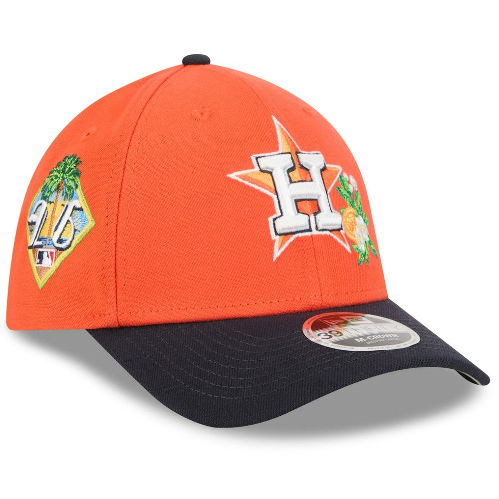 Houston Astros New Era 2026 Spring Training M-Crown 39THIRTY Flex Hat - Orange/Navy Hats