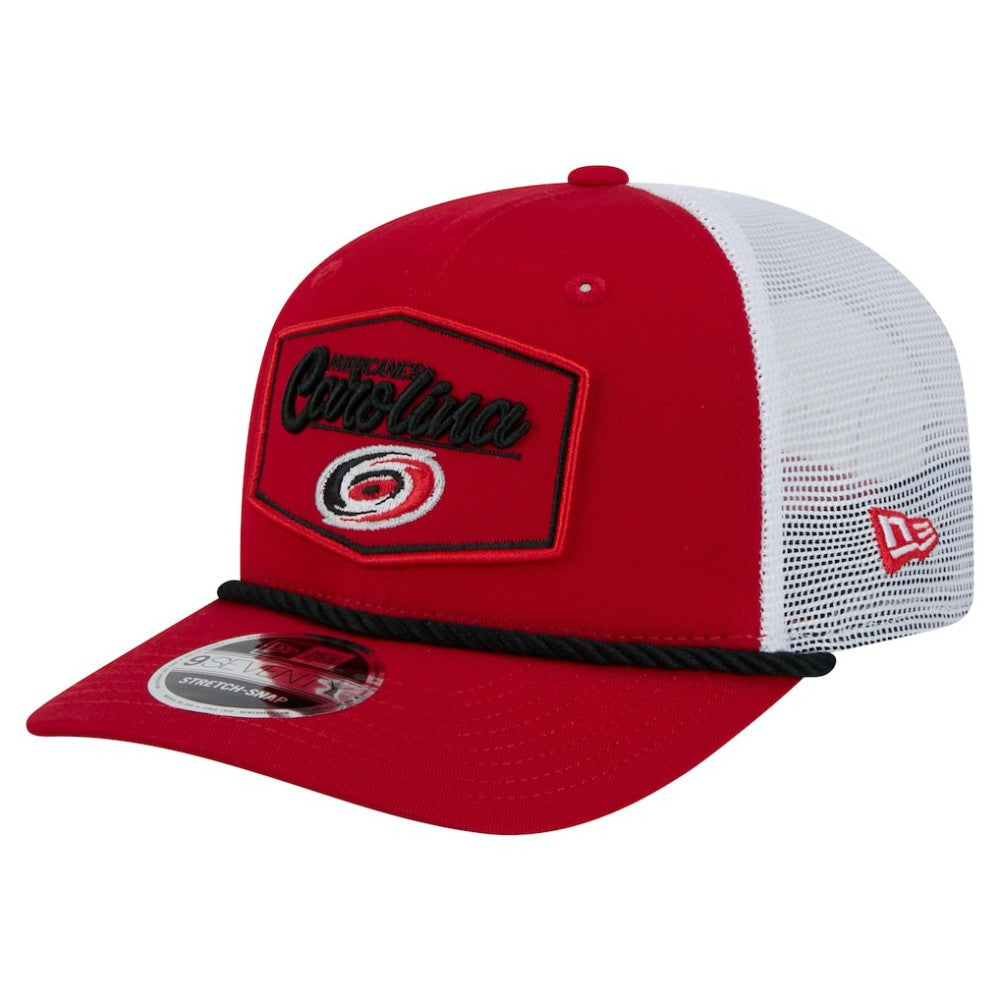Carolina Hurricanes New Era Team Patch Basic 9SEVENTY Adjustable Trucker Hat - Red/White | US 203155590