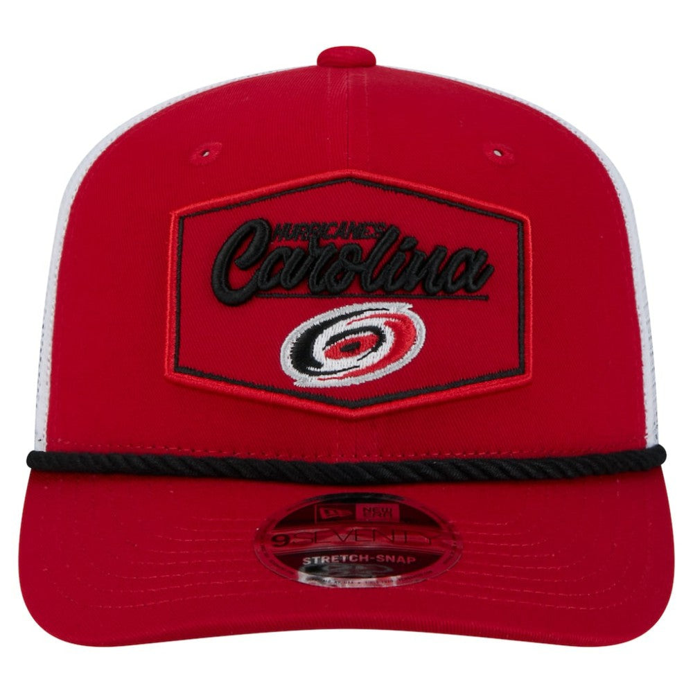 Carolina Hurricanes New Era Team Patch Basic 9SEVENTY Adjustable Trucker Hat - Red/White | US 203155590
