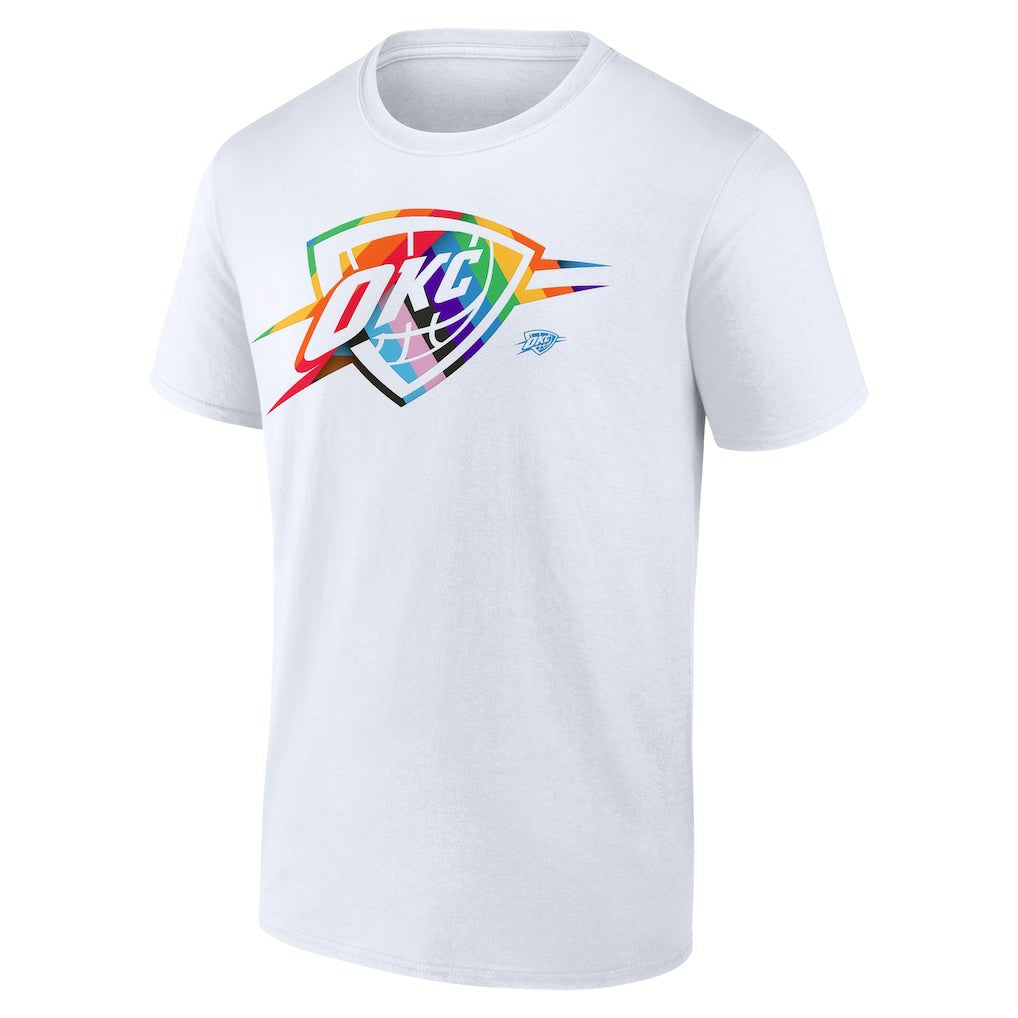 Oklahoma City Thunder Team Logo Pride T-Shirt White