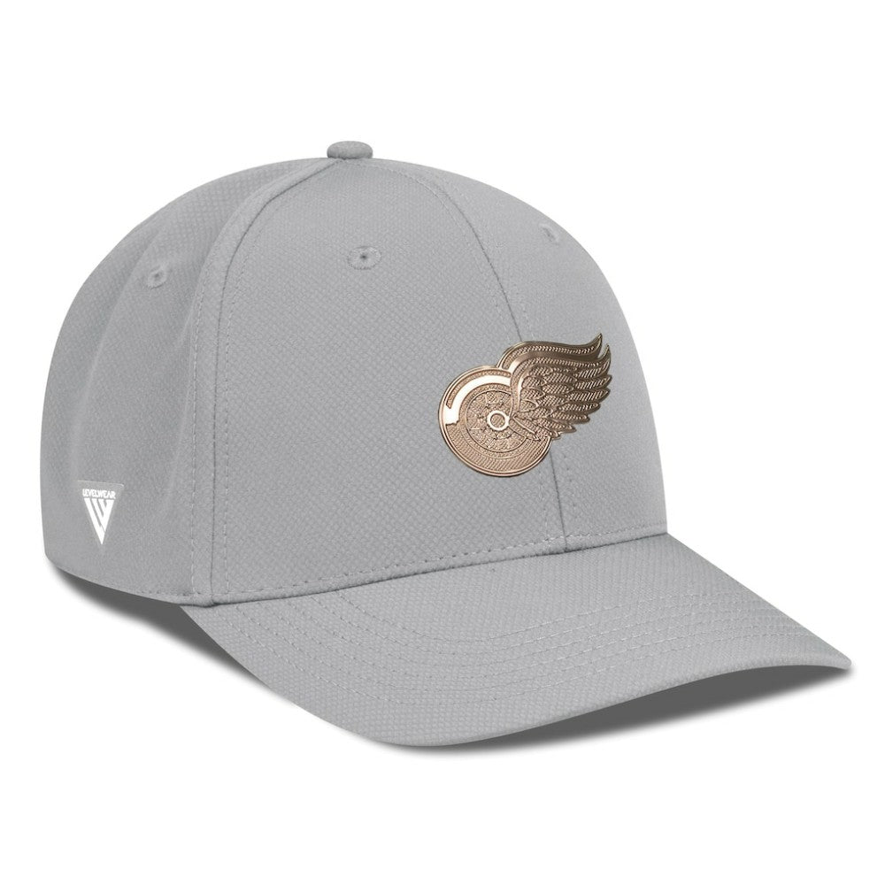 Detroit Red Wings Levelwear Rise Copper Insignia Flex Hat - Gray | US 203155808