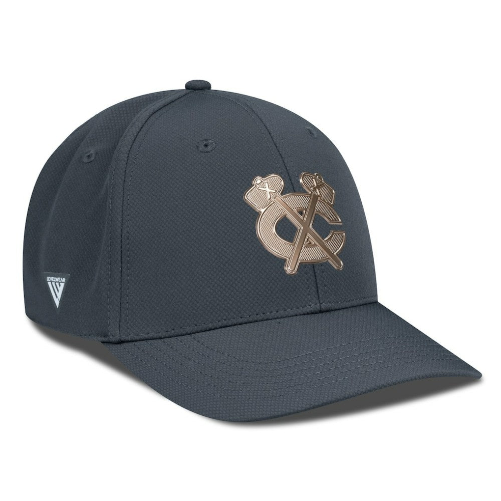 Chicago Blackhawks Levelwear Rise Copper Insignia Flex Hat - Charcoal | US 203155838