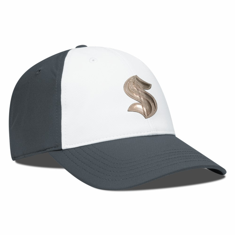 Seattle Kraken Levelwear Endure Copper Insignia Adjustable Hat - White/Charcoal | US 203155878