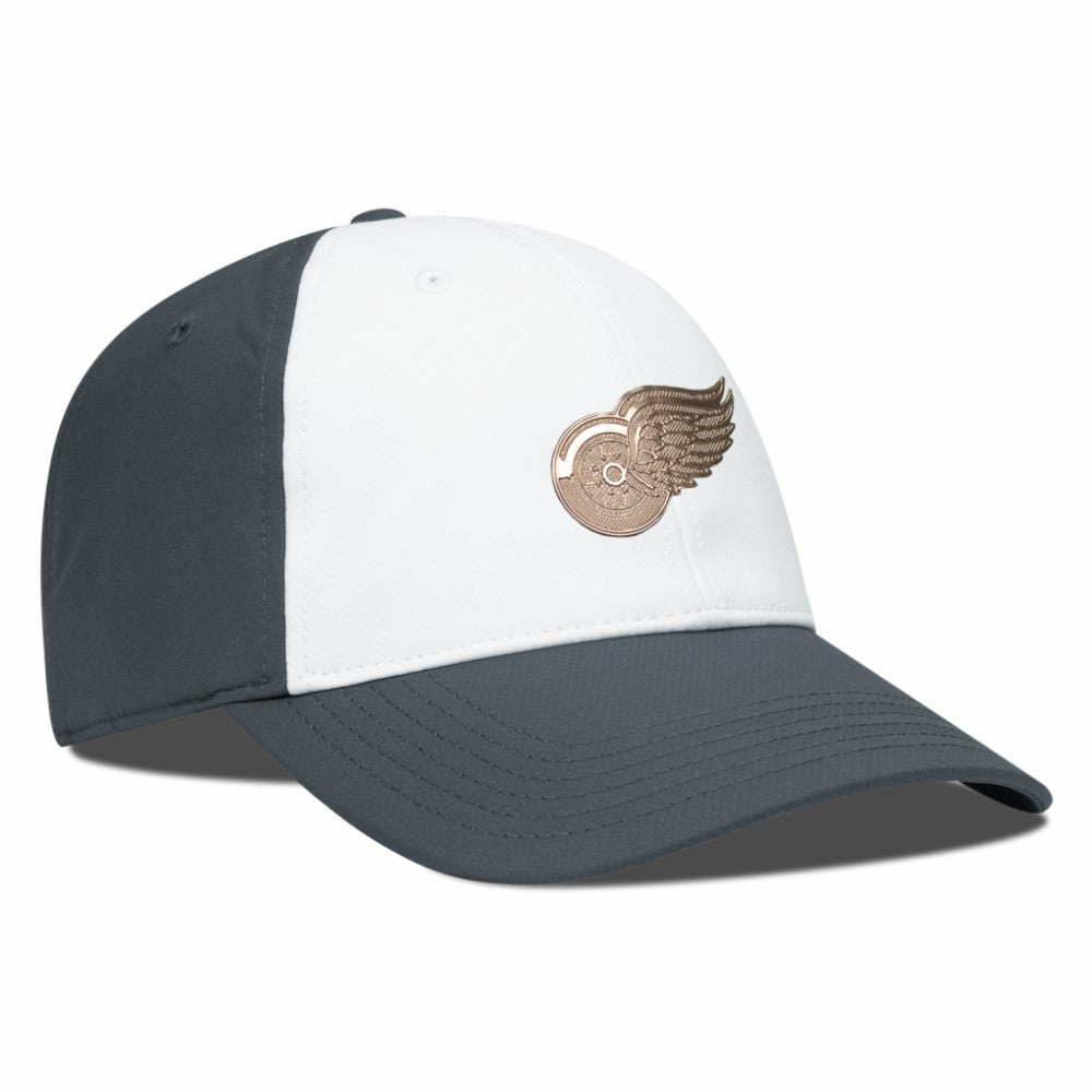 Detroit Red Wings Levelwear Endure Copper Insignia Adjustable Hat - White/Charcoal | US 203155886