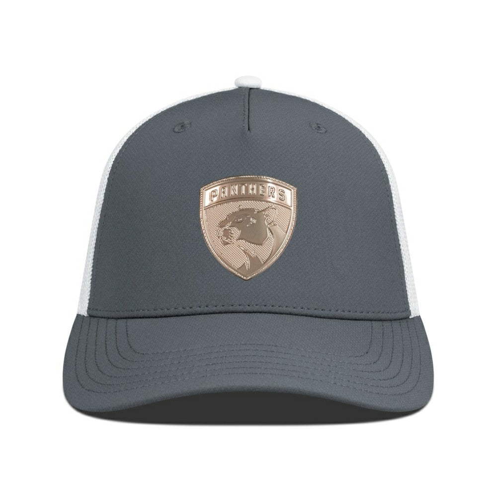 Florida Panthers Levelwear Signal Copper Insignia Trucker Adjustable Hat - Charcoal/White | US 203155898