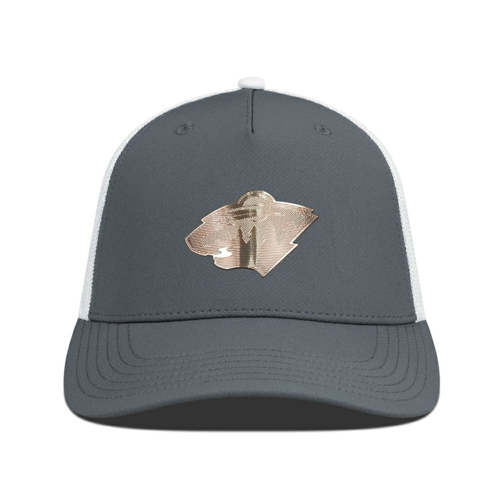 Minnesota Wild Levelwear Signal Copper Insignia Trucker Adjustable Hat - Charcoal/White | US 203155902