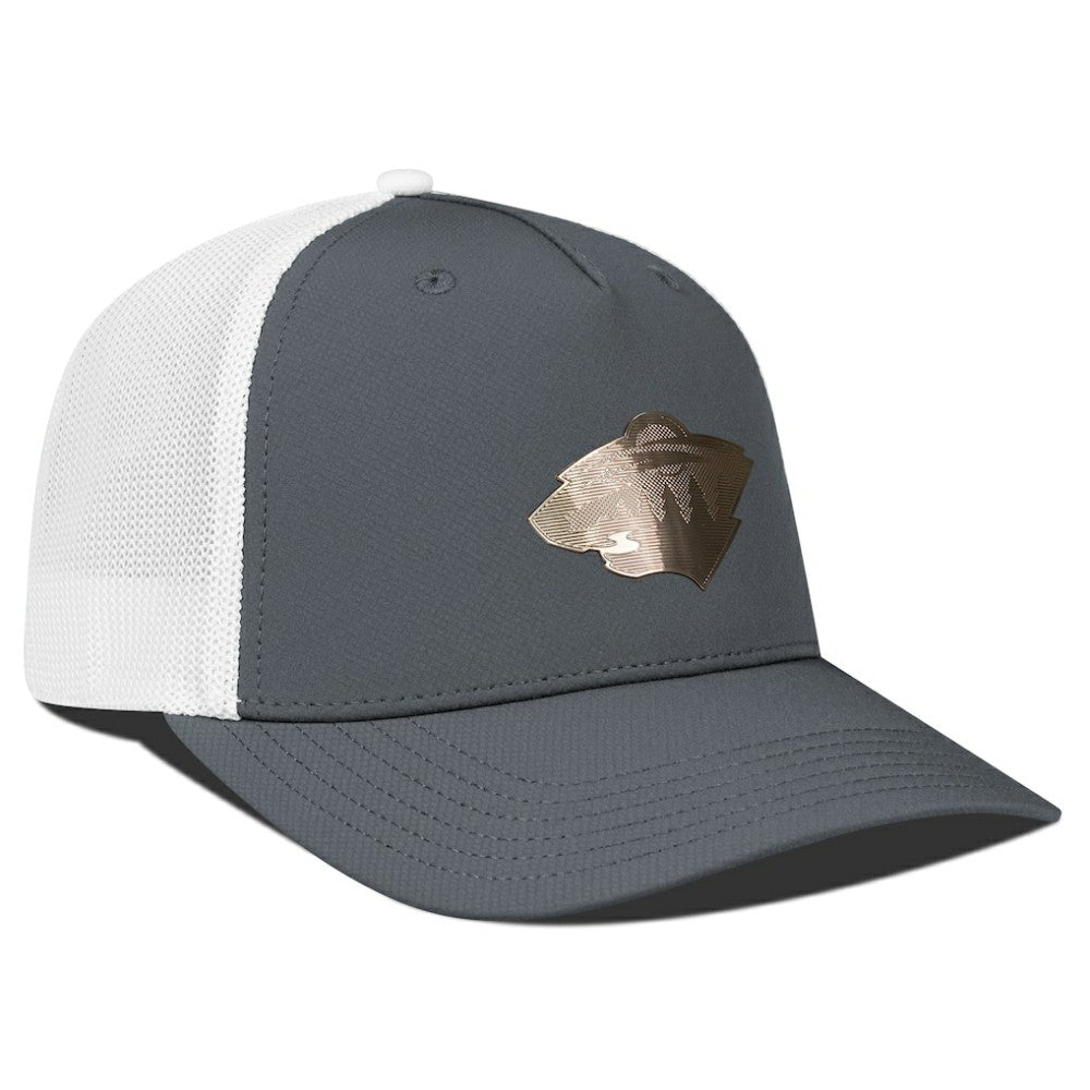 Minnesota Wild Levelwear Signal Copper Insignia Trucker Adjustable Hat - Charcoal/White | US 203155902