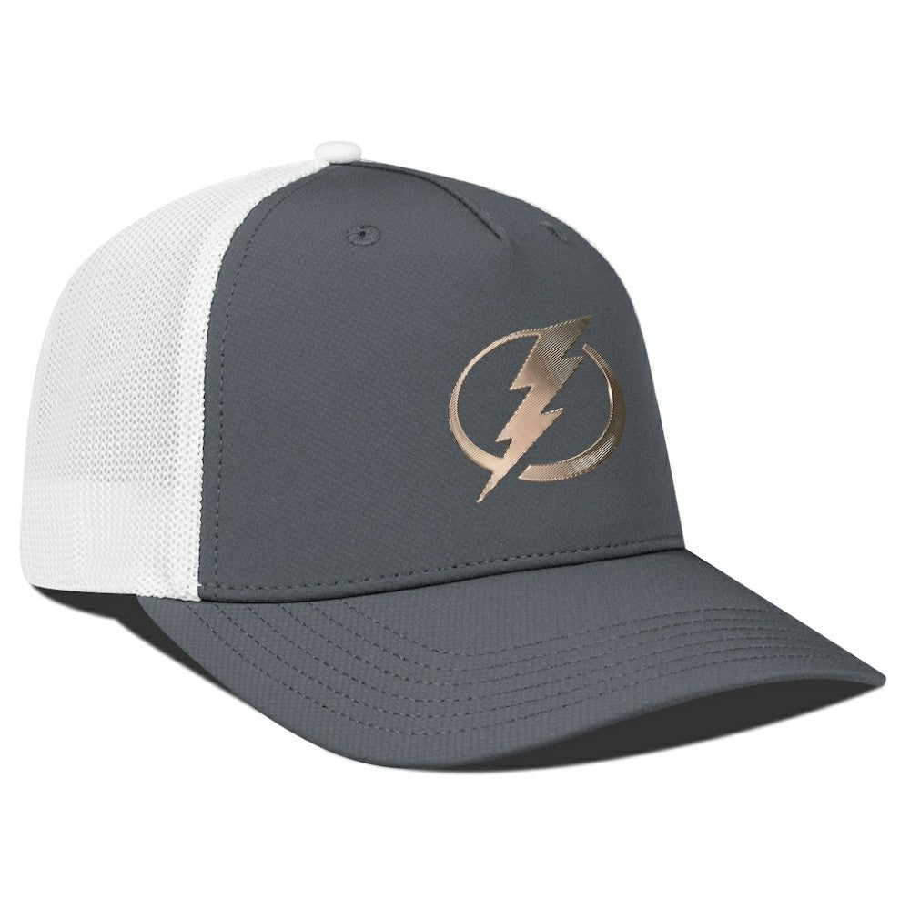Tampa Bay Lightning Levelwear Signal Copper Insignia Trucker Adjustable Hat - Charcoal/White | US 203155906
