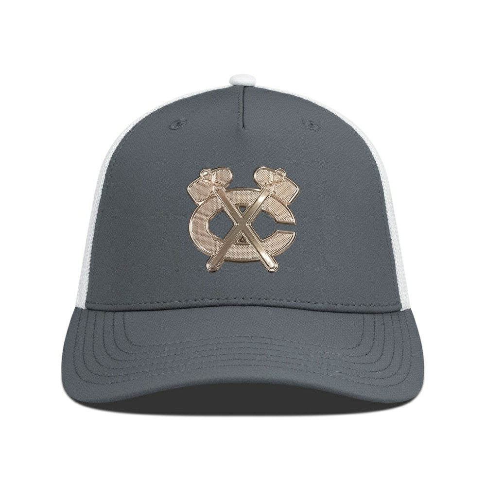 Chicago Blackhawks Levelwear Signal Copper Insignia Trucker Adjustable Hat - Charcoal/White | US 203155925
