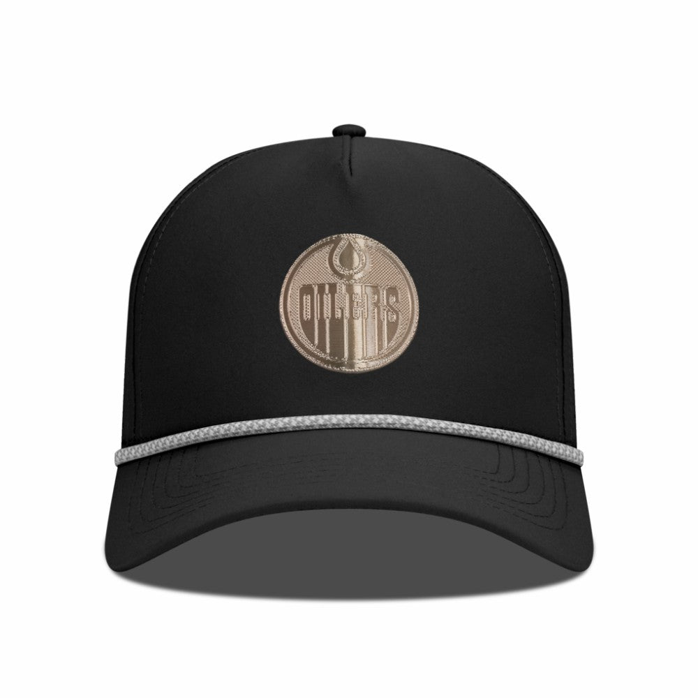 Edmonton Oilers Levelwear Gordon Copper Insignia Vented Adjustable Hat - Black | US 203155933