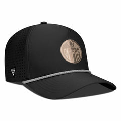 Edmonton Oilers Levelwear Gordon Copper Insignia Vented Adjustable Hat - Black | US 203155933