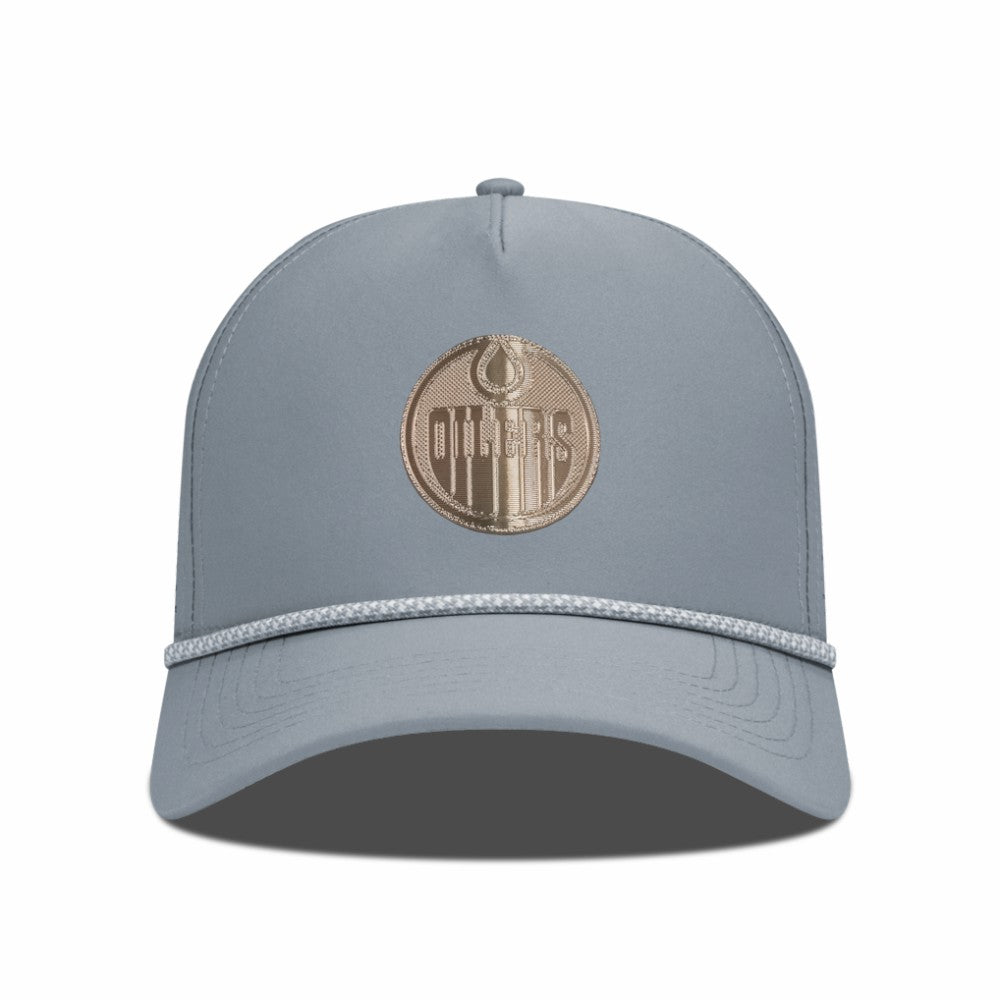 Edmonton Oilers Levelwear Gordon Copper Insignia Vented Adjustable Hat - Gray | US 203155934