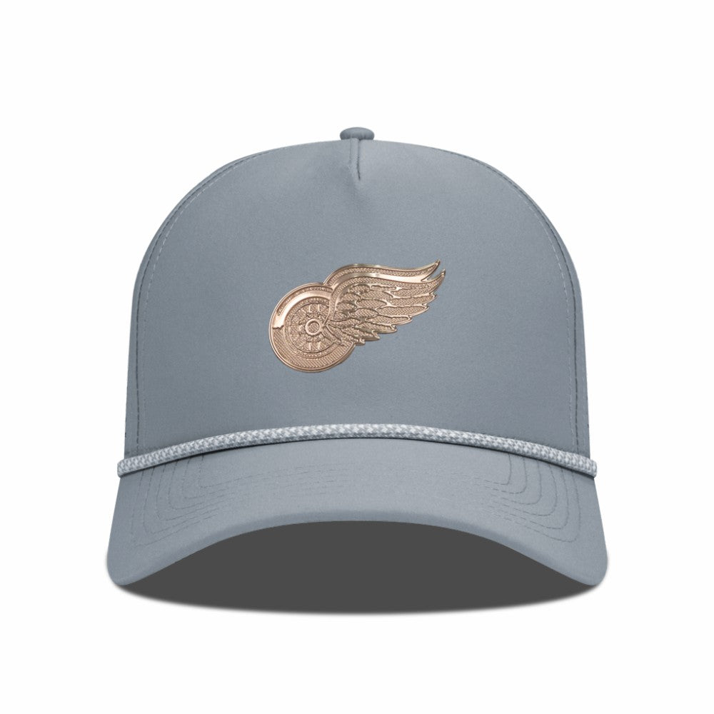 Detroit Red Wings Levelwear Gordon Copper Insignia Vented Adjustable Hat - Gray | US 203155937