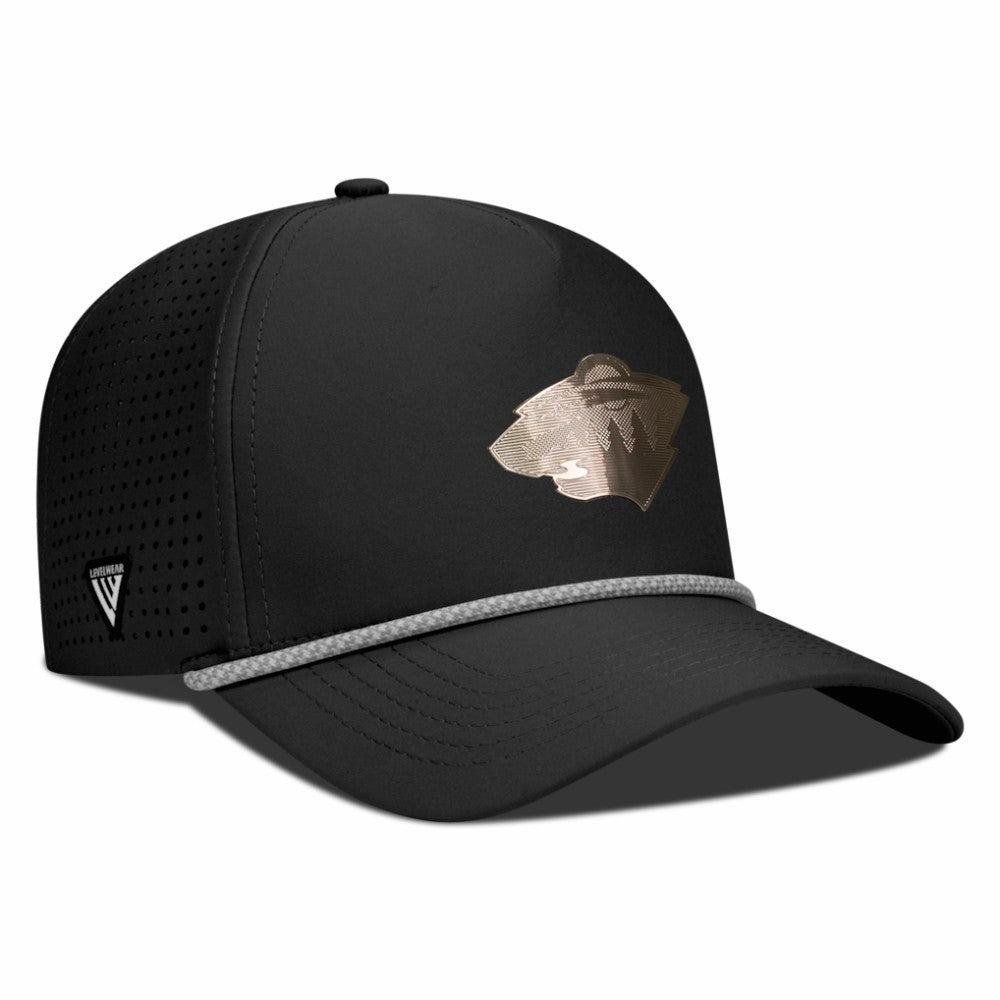 Minnesota Wild Levelwear Gordon Copper Insignia Vented Adjustable Hat - Black | US 203155940
