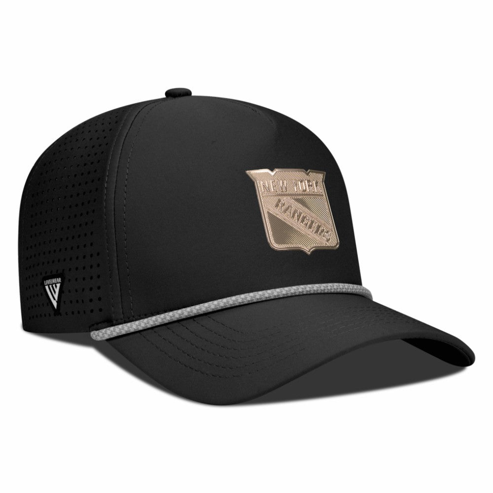 New York Rangers Levelwear Gordon Copper Insignia Vented Adjustable Hat - Black | US 203155944