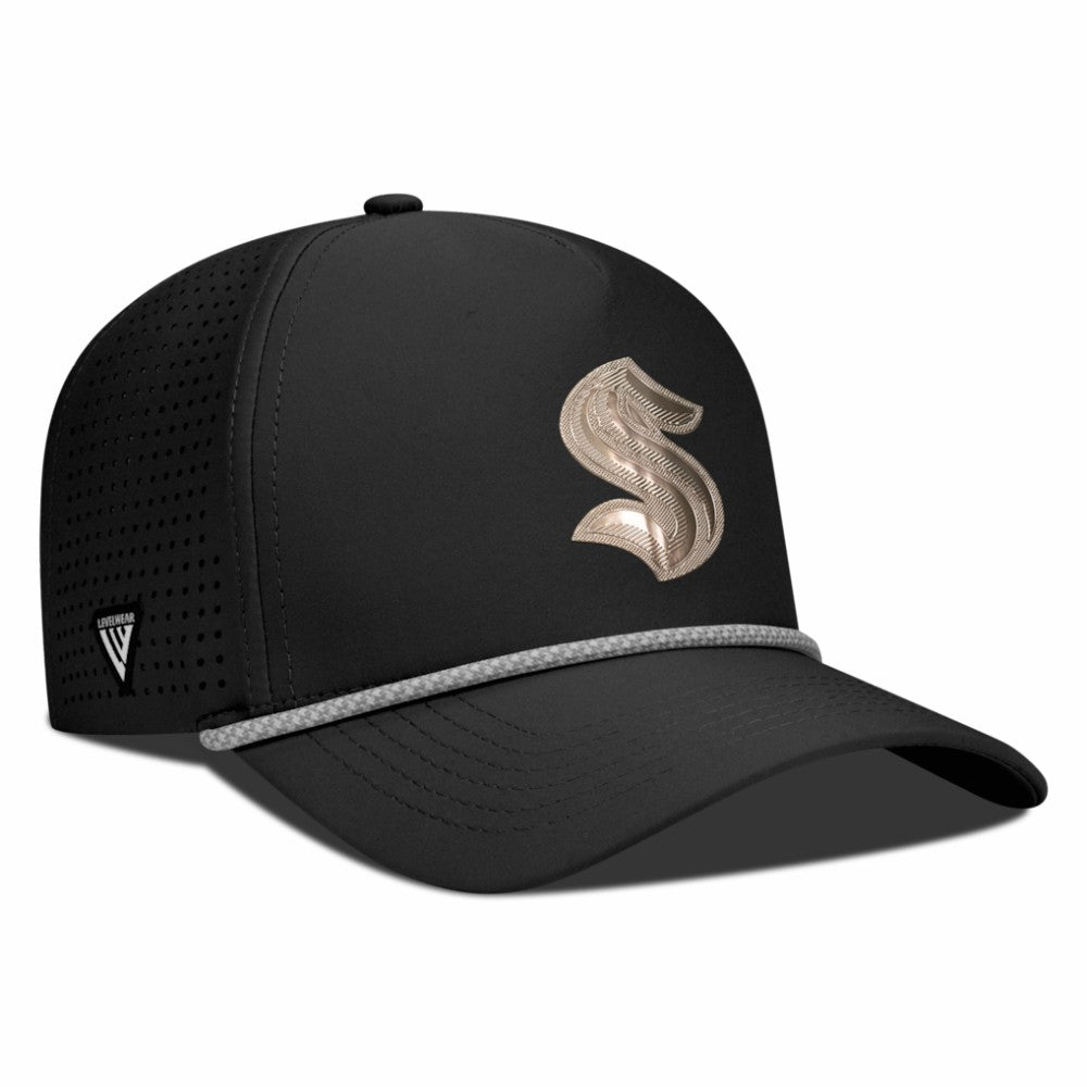 Seattle Kraken Levelwear Gordon Copper Insignia Vented Adjustable Hat - Black | US 203155957