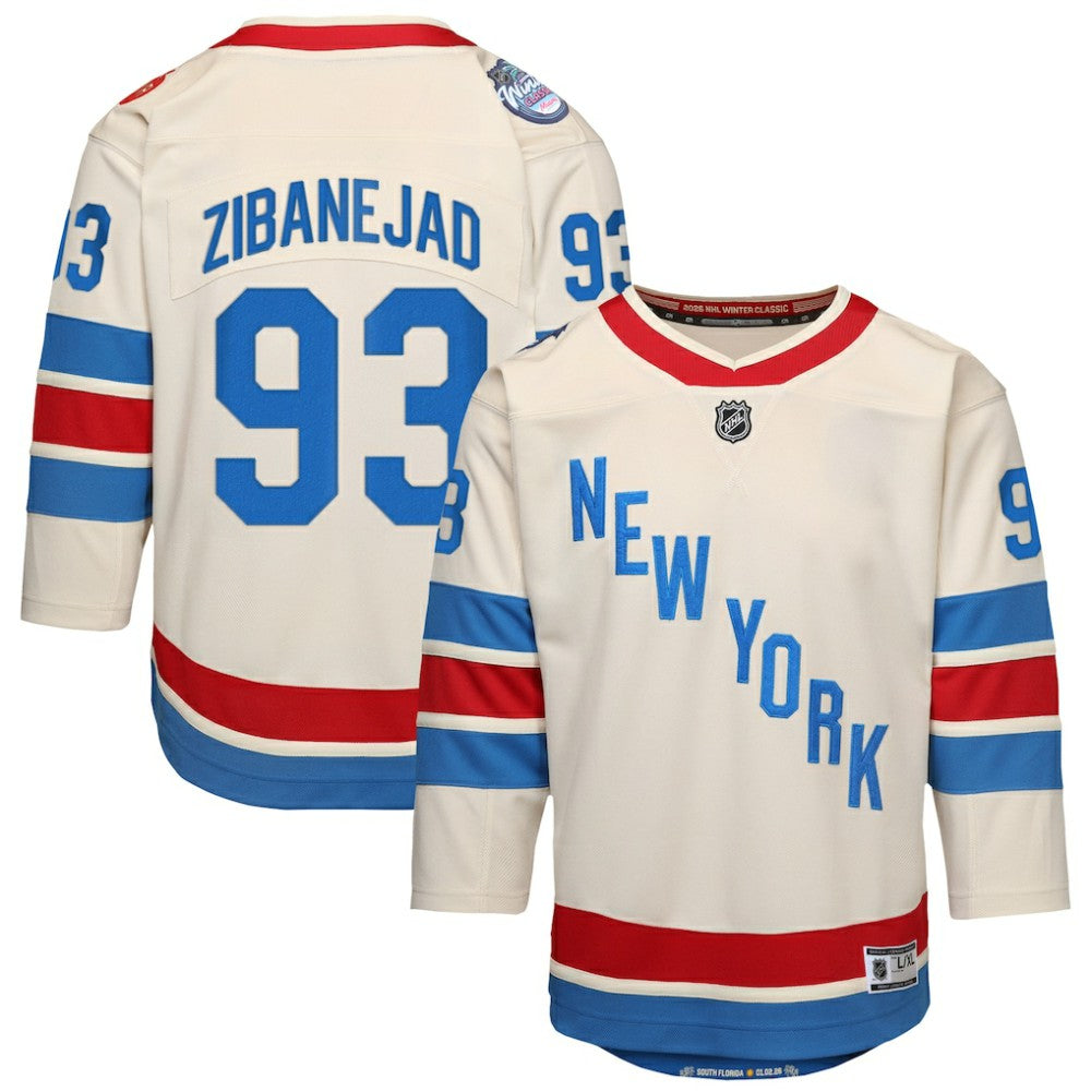 Mika Zibanejad New York Rangers Outerstuff Youth 2026 NHL Winter Classic Premier Jersey - White | US 203156095