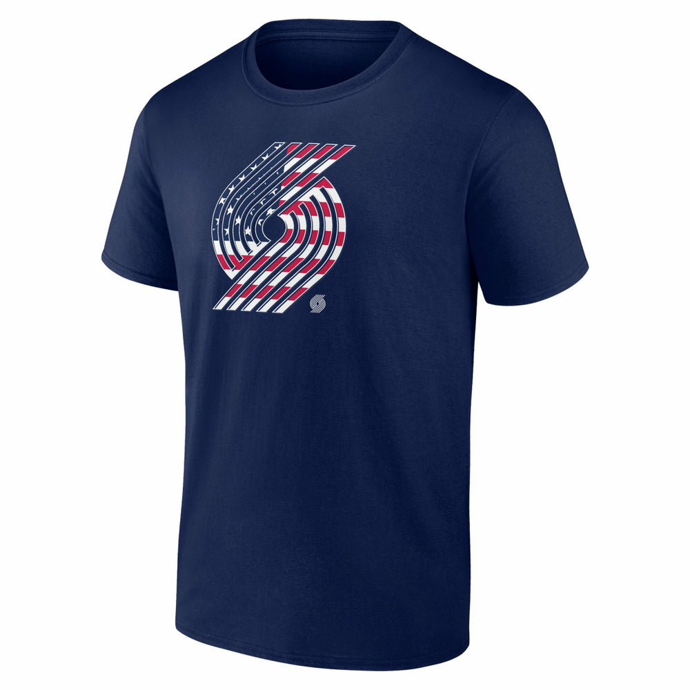 Portland Trail Blazers Flag Logo T-Shirt Navy