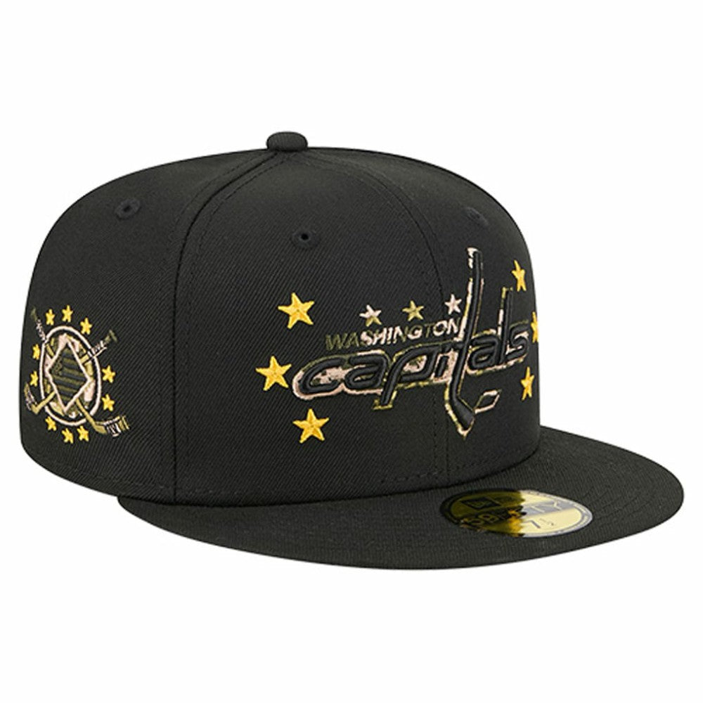 Washington Capitals New Era Military Appreciation Digital Camo Stars 59FIFTY Fitted Hat - Black | US 203156191