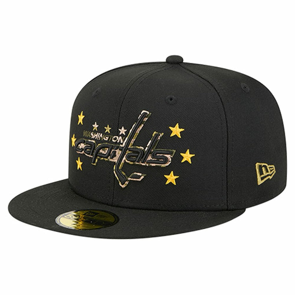 Washington Capitals New Era Military Appreciation Digital Camo Stars 59FIFTY Fitted Hat - Black | US 203156191