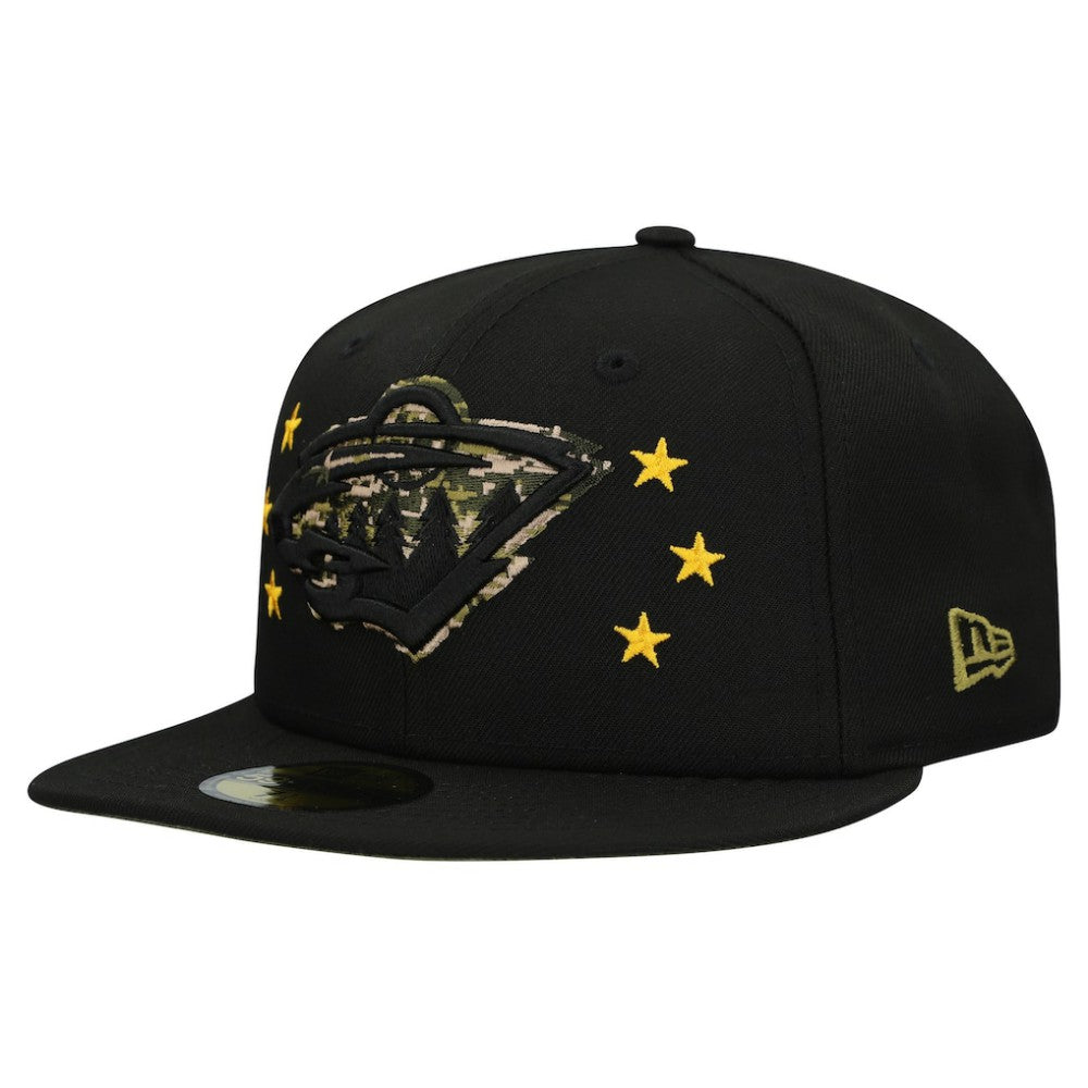 Minnesota Wild New Era Military Appreciation Digital Camo Stars 59FIFTY Fitted Hat - Black | US 203156192
