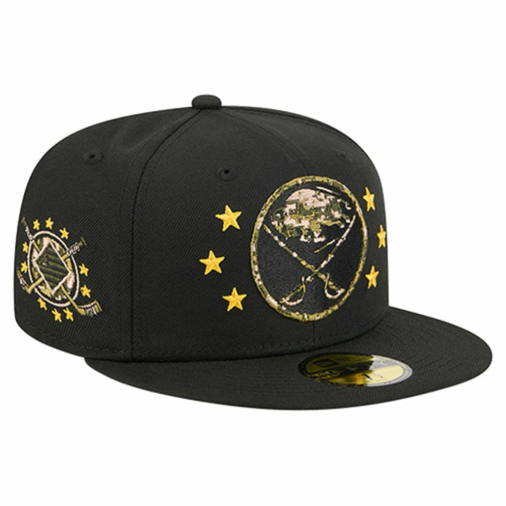 Buffalo Sabres New Era Military Appreciation Digital Camo Stars 59FIFTY Fitted Hat - Black | US 203156193