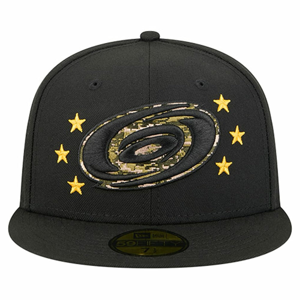 Carolina Hurricanes New Era Military Appreciation Digital Camo Stars 59FIFTY Fitted Hat - Black | US 203156194