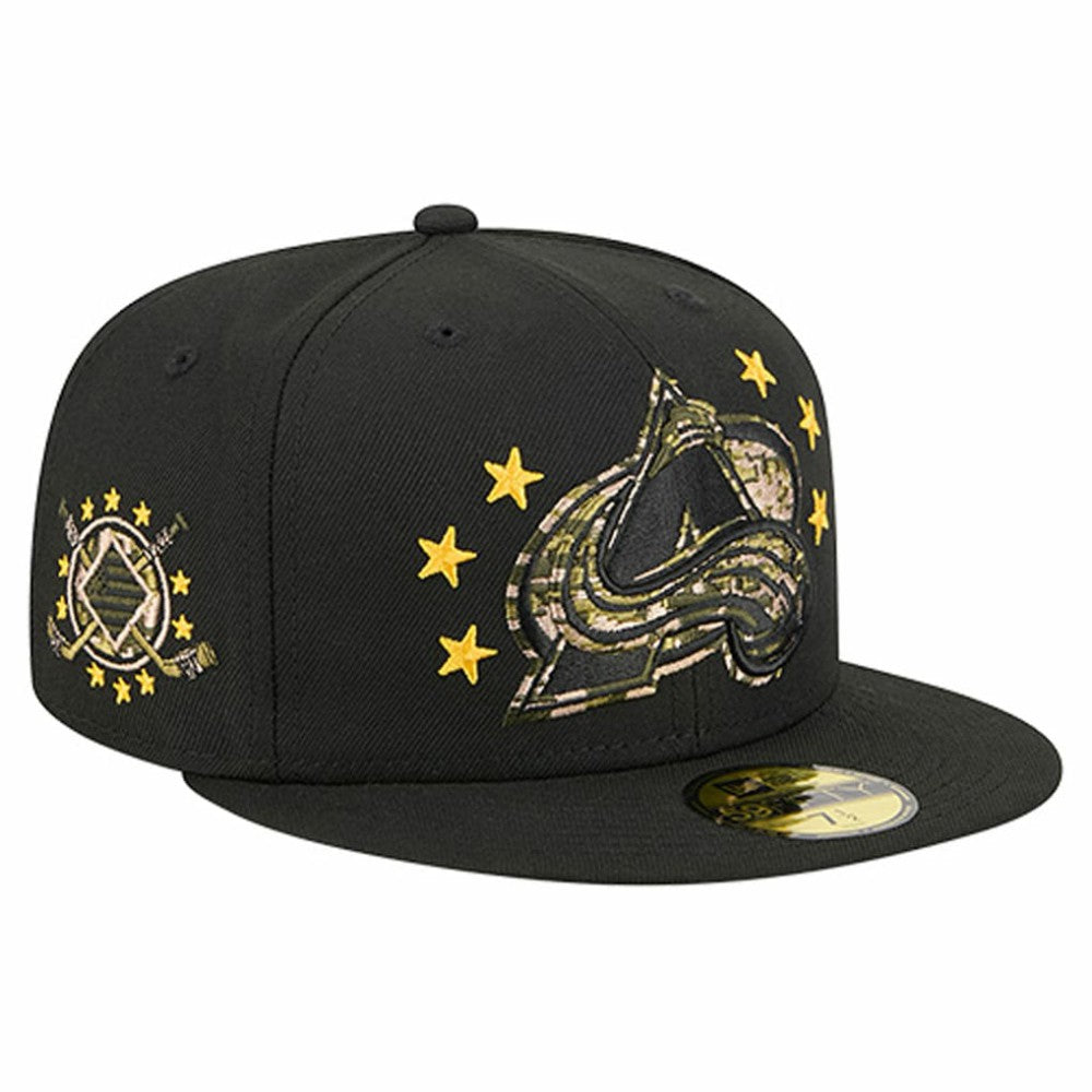 Colorado Avalanche New Era Military Appreciation Digital Camo Stars 59FIFTY Fitted Hat - Black | US 203156196
