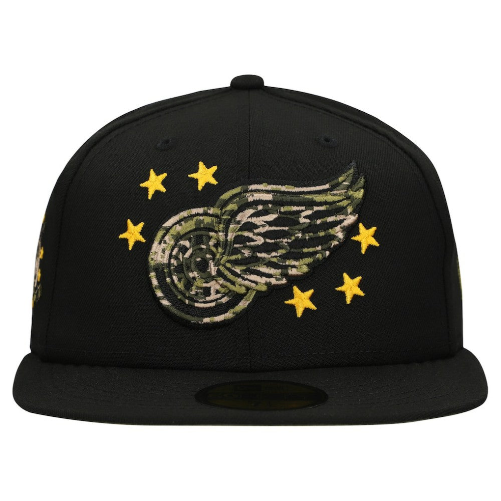 Detroit Red Wings New Era Military Appreciation Digital Camo Stars 59FIFTY Fitted Hat - Black | US 203156198