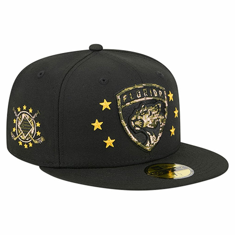 Florida Panthers New Era Military Appreciation Digital Camo Stars 59FIFTY Fitted Hat - Black | US 203156200