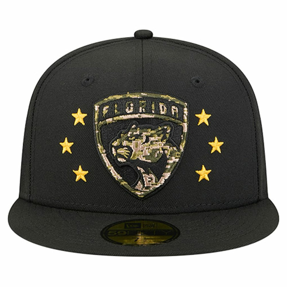 Florida Panthers New Era Military Appreciation Digital Camo Stars 59FIFTY Fitted Hat - Black | US 203156200