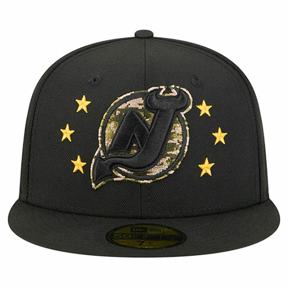 New Jersey Devils New Era Military Appreciation Digital Camo Stars 59FIFTY Fitted Hat - Black | US 203156202