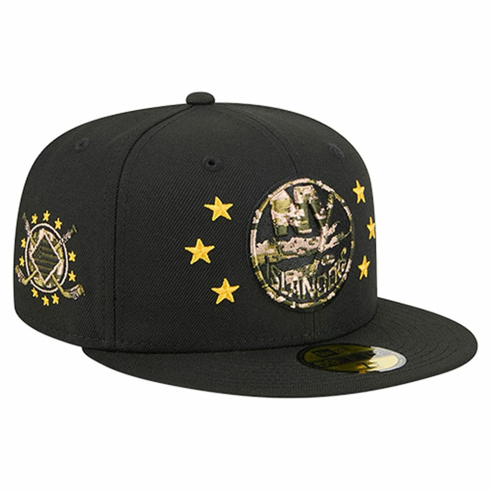 New York Islanders New Era Military Appreciation Digital Camo Stars 59FIFTY Fitted Hat - Black | US 203156203