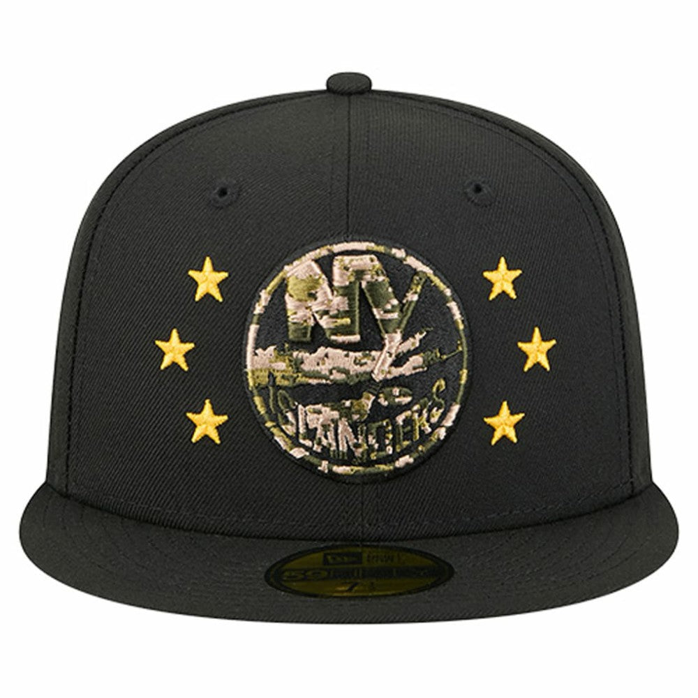 New York Islanders New Era Military Appreciation Digital Camo Stars 59FIFTY Fitted Hat - Black | US 203156203