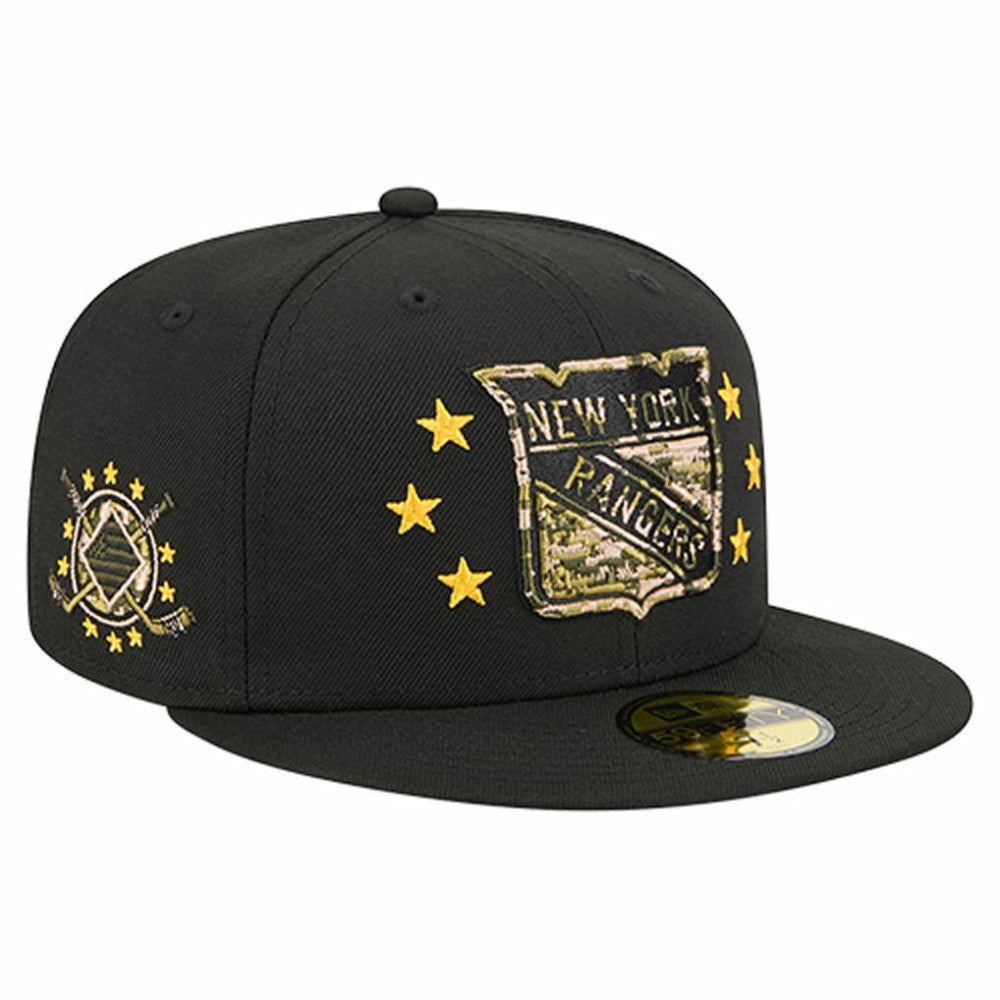New York Rangers New Era Military Appreciation Digital Camo Stars 59FIFTY Fitted Hat - Black | US 203156204